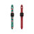 Men's and Women's Green Floral Red 2 Piece Silicone Band for Apple Watch 42mm