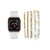 Unisex White Patent Leather Band for Apple Watch and Bracelet Bundle, 38mm