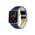 Men's and Women's Apple Navy Wool Velvet, Leather, Stainless Steel Replacement Band 44mm