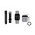 Women's Black, Silver-Tone Silicone Strap Smartwatch With Earbud Set 34mm