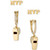 18k Gold-Plated 2-Pc. Set MVP Stud & Whistle Charm Pavé Hoop Earrings