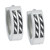 Sutton Stainless Steel Etched Stripes Huggie Earring Set