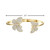 14k Gold Plated with Cubic Zirconia French Pave Butterfly Open Cuff Bangle Bracelet