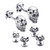 Sutton Sterling Silver Skull Cufflink And Tuxedo Button Set