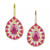 Ruby (1-3/4 ct. t.w.) & Diamond (1/6 ct. t.w.) Teardrop Leverback Drop Earrings in 14k Gold (Also in Emerald and Sapphire)