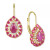 Ruby (1-3/4 ct. t.w.) & Diamond (1/6 ct. t.w.) Teardrop Leverback Drop Earrings in 14k Gold (Also in Emerald and Sapphire)