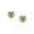 Children's Cubic Zirconia Heart Stud Earrings in 14k Gold