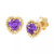 Children's Cubic Zirconia Heart Stud Earrings in 14k Gold