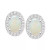Aquamarine (3/4 ct. t.w.) & Diamond (1/6 ct. t.w.) Oval Halo Stud Earrings in Sterling Silver (Also in Opal)