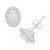Aquamarine (3/4 ct. t.w.) & Diamond (1/6 ct. t.w.) Oval Halo Stud Earrings in Sterling Silver (Also in Opal)