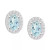 Aquamarine (3/4 ct. t.w.) & Diamond (1/6 ct. t.w.) Oval Halo Stud Earrings in Sterling Silver (Also in Opal)