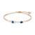 Rose Gold-Tone Clear and Blue Crystal Evil Eye Adjustable Bangle Bracelet