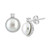 EFFY® Cultured Freshwater Pearl (9 mm) & White Topaz (1/20 ct. t.w.) Stud Earrings in Sterling Silver