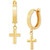 Cross Dangle Hoop Earrings in 10k Gold