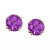 Semi-Precious Gemstone Round Stud Earrings in 14k White and Yellow Gold