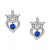 Cubic Zirconia Princess Tiara Heart Stud Earrings in Sterling Silver
