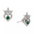 Cubic Zirconia Princess Tiara Heart Stud Earrings in Sterling Silver