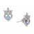 Cubic Zirconia Princess Tiara Heart Stud Earrings in Sterling Silver