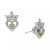 Cubic Zirconia Princess Tiara Heart Stud Earrings in Sterling Silver