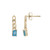 Blue Topaz Octagon Earrings in 14K Yellow Gold Over Sterling Silver