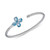 Swiss Blue Topaz Clover Flower Woven Cuff Bracelet (3-1/5 ct. t.w.) in Sterling Silver