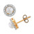Cultured Freshwater Pearl (4mm) & Diamond (1/10 ct. t.w.) Halo Stud Earrings in 10k Gold