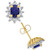 Lab-Created Blue Sapphire (1 ct. t.w.) and White Sapphire (1/5 ct. t.w.) Stud Earrings in 14k Gold-Plated Sterling Silver