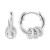 Cubic Zirconia Rondelle Small Huggie Hoop Earrings in Sterling Silver, 0.61"
