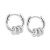 Cubic Zirconia Rondelle Small Huggie Hoop Earrings in Sterling Silver, 0.61"