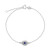 Blue Glass Evil Eye Ankle Bracelet in Sterling Silver