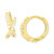 Cubic Zirconia Crisscross Extra Small Huggie Hoop Earrings in Sterling Silver or 14k Gold-Plated Sterling Silver, 0.47"