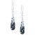 Pave Two Tone Crystal Teardrop Earrings Set in Sterling Silver. Available in Clear and Blue, Clear and Black, Clear and Pink or Clear and Red