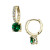 Colored Cubic Zirconia Huggie Hoop Earrings in 18k Gold Plated Sterling Silver