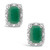 Emerald (1-1/3 ct. t.w.) and Diamond Accent Stud Earrings in Sterling Silver