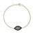 EFFY® Blue Enamel & Diamond (1/8 ct. t.w.) Evil Eye Chain Bracelet in 14k Gold