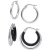 2-Pc. Set Polished and Black Enamel Small Hoop Earrings