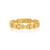 Mens Stainless Steel Matte CZ Link Bracelet - Gold Plated