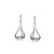 Simple Plain Puffed Teardrop Pear Shaped Rain Drop Earrings For Women Fishhook Threader Polish Sterling Silver 1.4 Inch