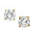 18k Gold over Sterling Silver Earrings, Cubic Zirconia Round Stud Earrings (4-8mm)