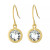 Fine Crystal 6mm Bezel Drop Earrings in Sterling Silver
