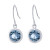 Fine Crystal 6mm Bezel Drop Earrings in Sterling Silver