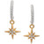 Cubic Zirconia Star Dangle C Hoop Earrings in Sterling Silver & Gold-Plate, Created for Macy's