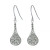 Pave Crystal Wire Teardrop Earrings in Sterling Silver