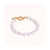 18K Gold Plated Freshwater Pearls with Purple Glass Beads - Taro Bracelet 7" For Women