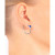 Crystal (0.46 ct.t.w) Pull Through Hoop Earrings