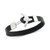 Anchor Clasp Black Leather Bracelet in Stainless Steel