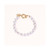 18K Gold Plated Freshwater Pearls with Purple Glass Beads - Taro Bracelet 10" For Women