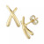 Small "X" Stud Earrings Set in 14k Two-Tone Gold (Also available in 14k Yellow Gold)