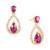Ruby (1-1/5 ct. t.w.) & Diamond (1/20 ct. t.w.) Openwork Teardrop Drop Earrings in 14k Gold-Plated Sterling Silver