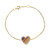 EFFY® Multi-Sapphire (3/8 ct. t.w.) & Diamond (1/5 ct. t.w.) Heart Chain Bracelet in 14k Gold